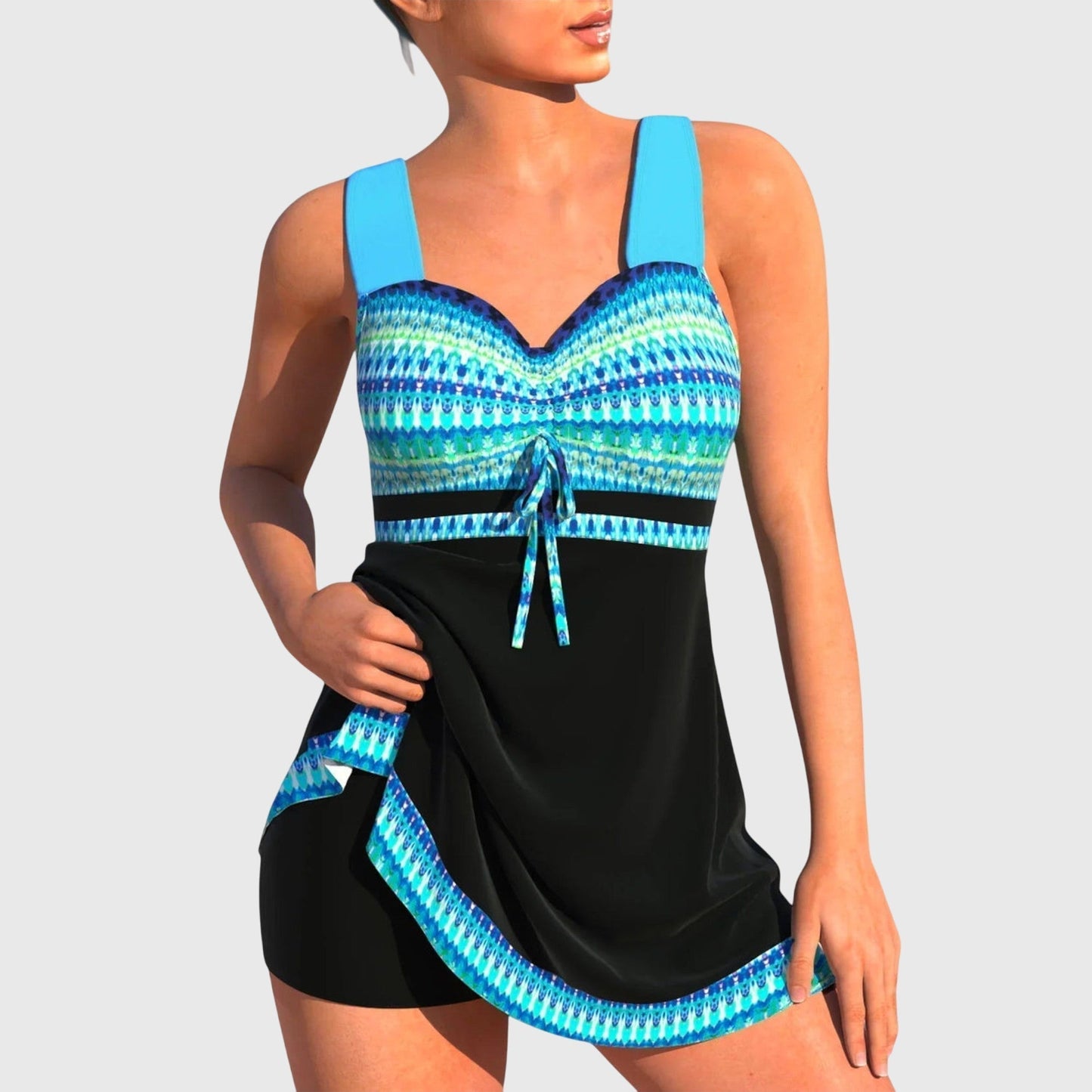 Elin | Dames Tankini Set met Patroon Tweedelig Badmode