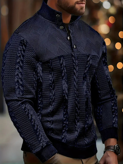 MASON – TEXTURED BUTTON-UP KNIT SWEATER