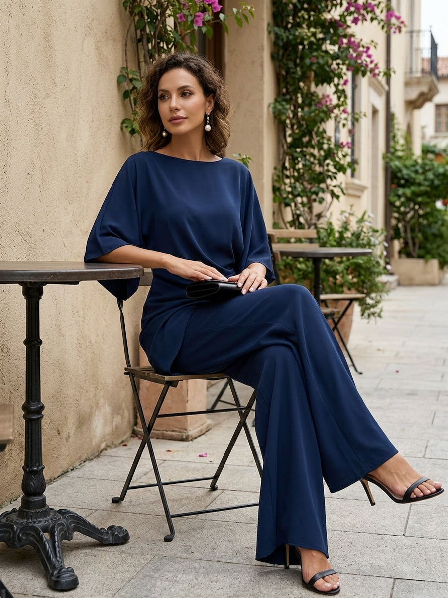 Lucretia™ | Draped Wide-Leg Two-Piece Set