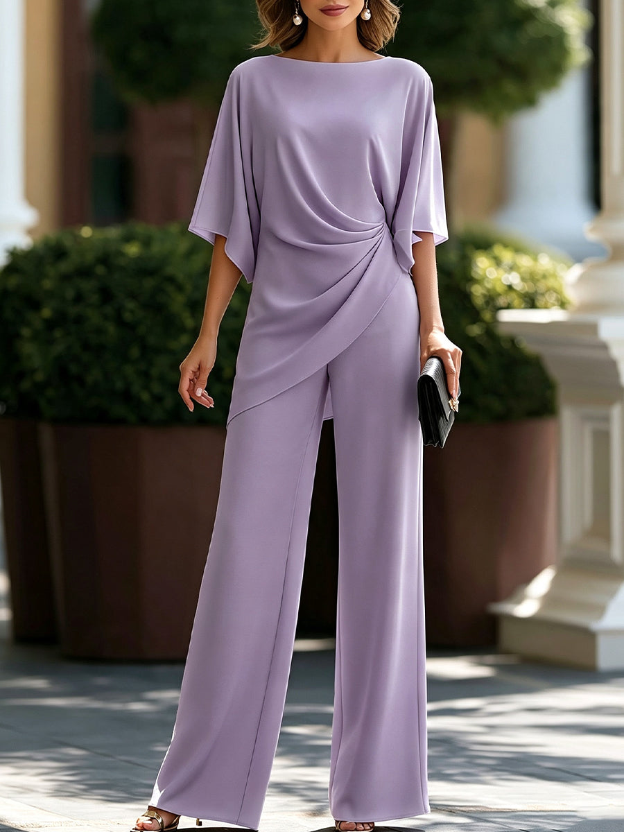 Lucretia™ | Draped Wide-Leg Two-Piece Set