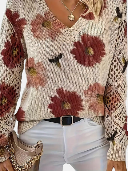 BRIANNA – BLOOMING CHIC KNIT SWEATER