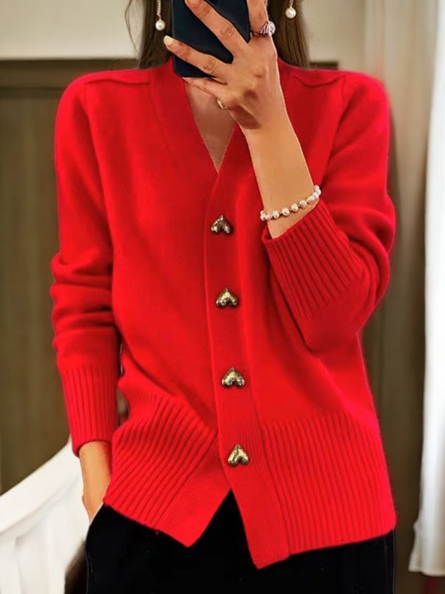 Heart Buttoned Up Cardigan