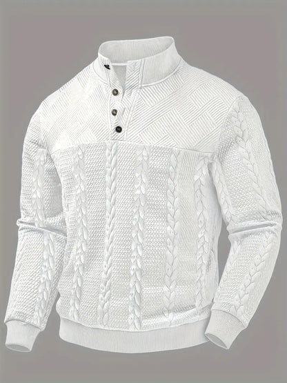 MASON – TEXTURED BUTTON-UP KNIT SWEATER