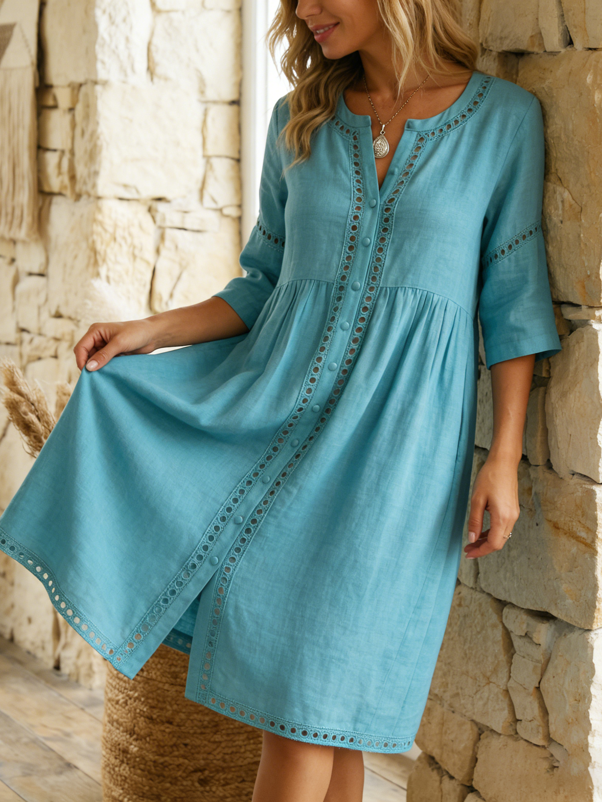 Harlow – Premium Linen Midi Dress
