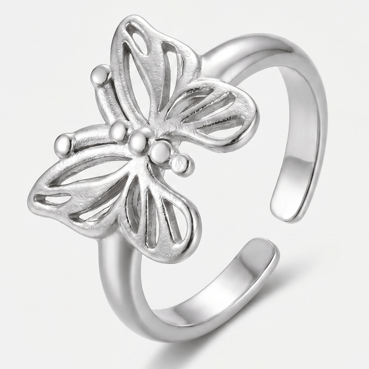 Antique Gold and Silver Butterfly Ring - (ADJUSTABLE)