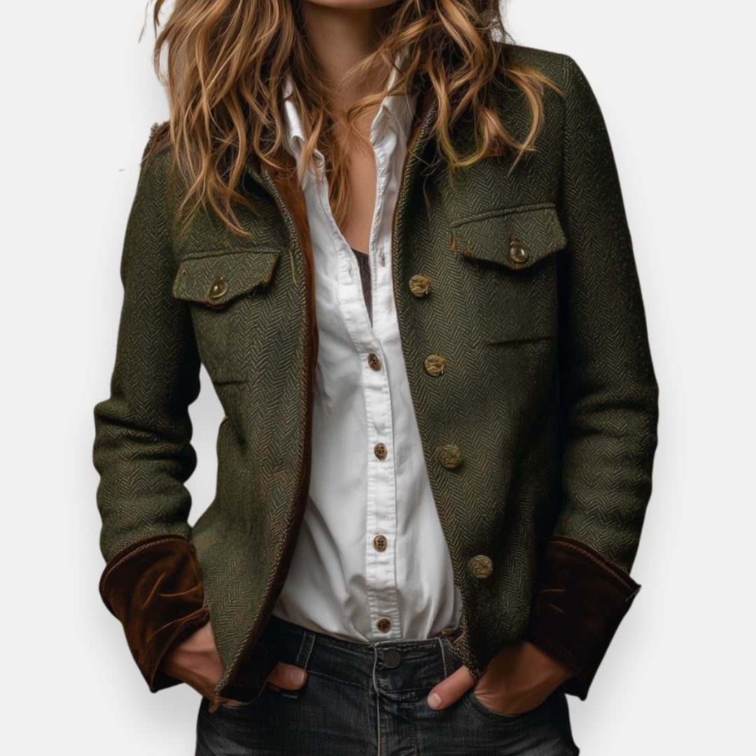 Eleanor - Tweed Jacket with Velvet Details