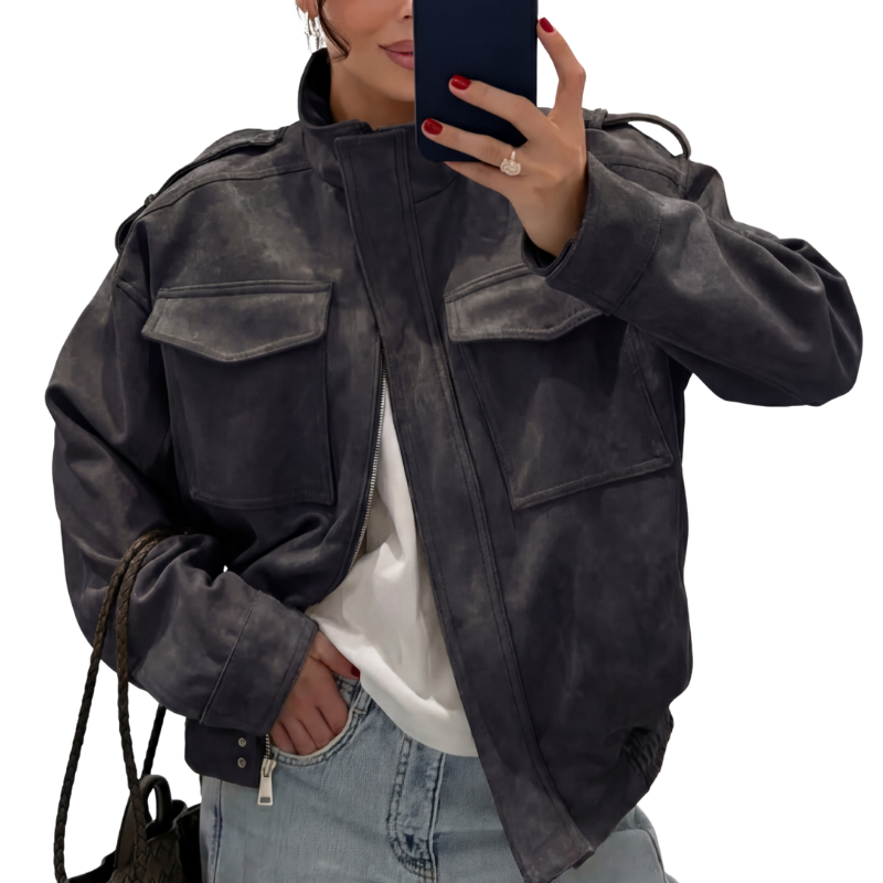 TRISH™ – Polished Stand Collar Casual Jacket