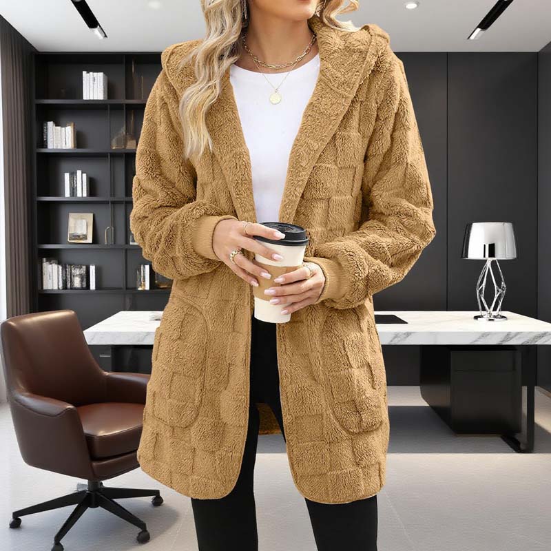 Zinnabelle Plush Textured Hooded Cardigan