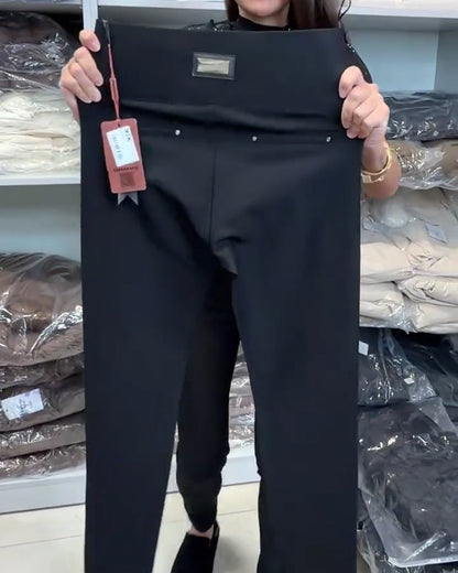 Elegant Pants with Drawstring and Elastic Waist