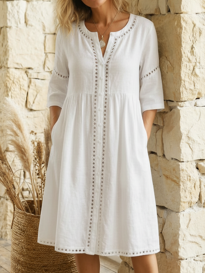 Harlow – Premium Linen Midi Dress