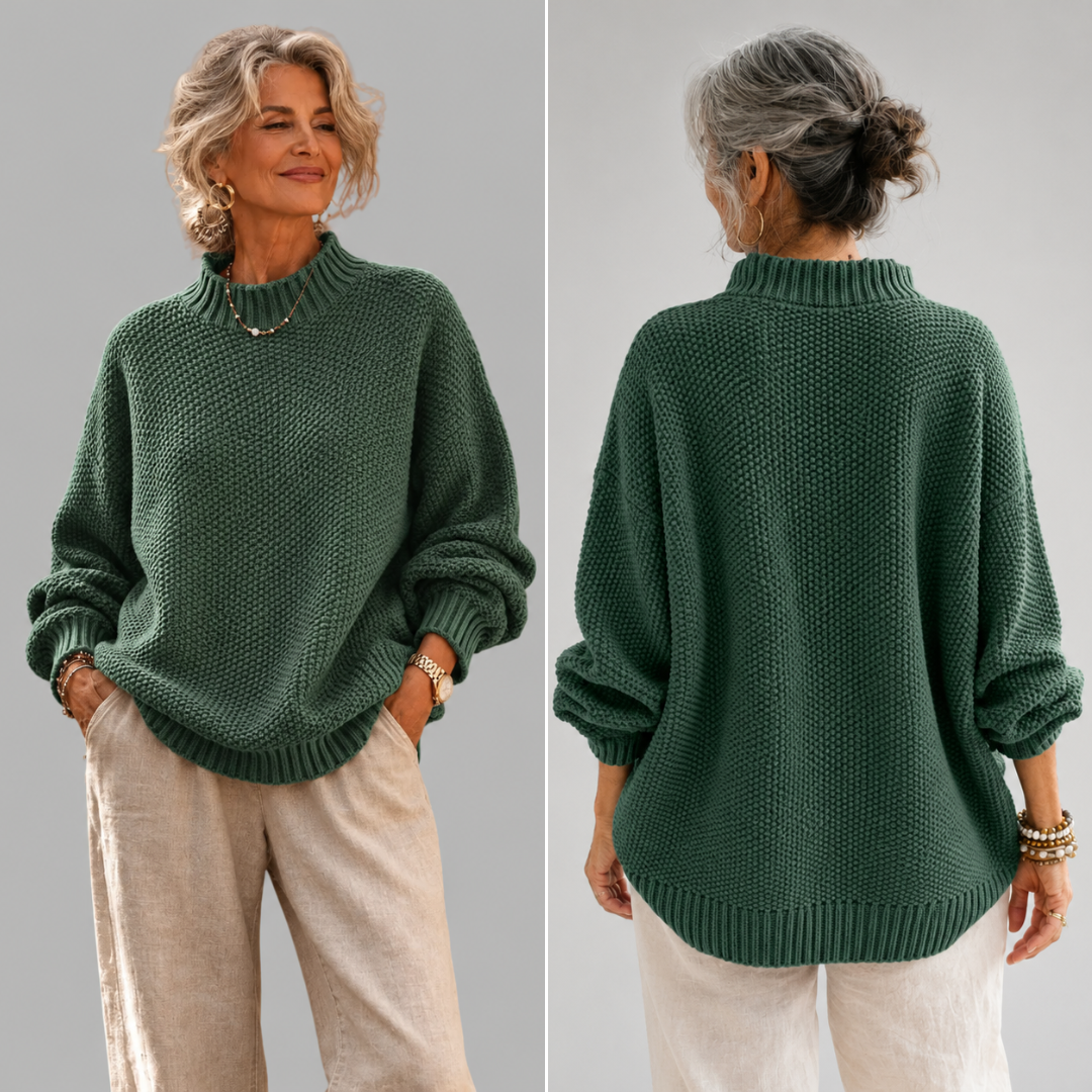 Oriane Textured High-Neck Jumper