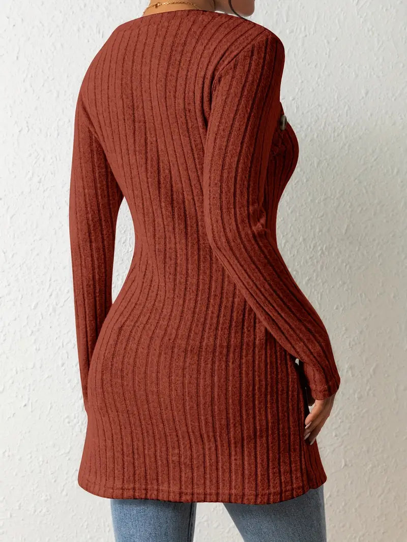 Julia™ - Trendy Ribbed Asymmetrical Top