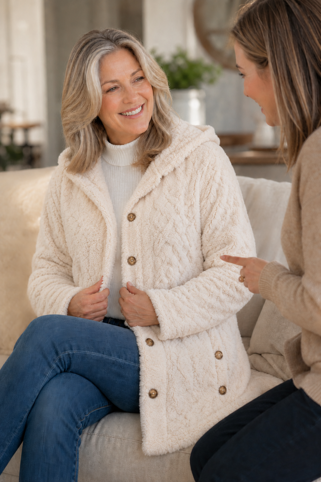 Wearbella | Cable-Knit Hooded Longline Coat