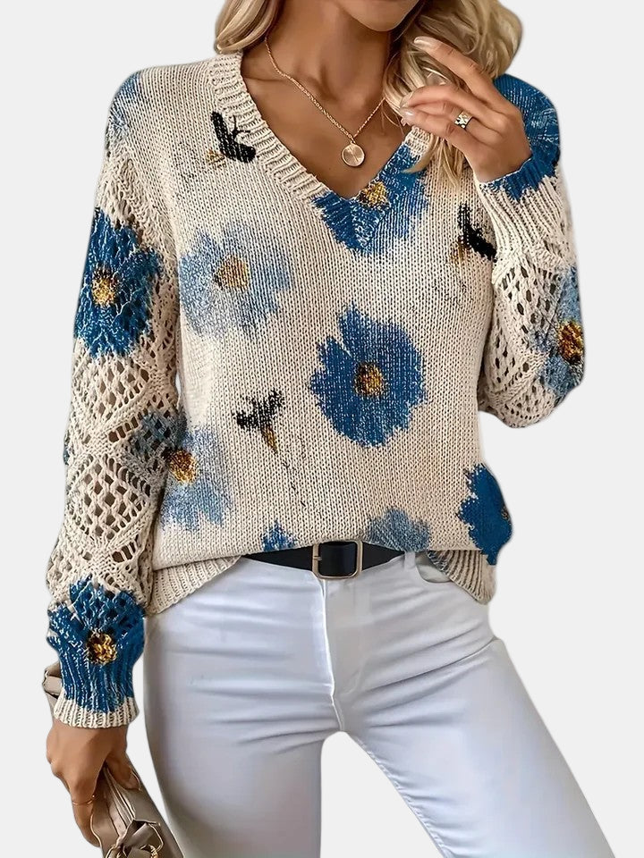 BRIANNA – BLOOMING CHIC KNIT SWEATER