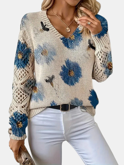 BRIANNA – BLOOMING CHIC KNIT SWEATER