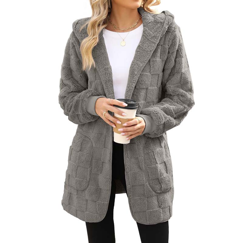 Zinnabelle Plush Textured Hooded Cardigan