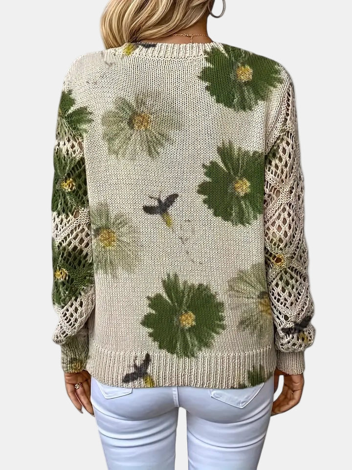 BRIANNA – BLOOMING CHIC KNIT SWEATER