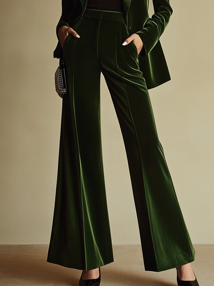 Amelia™ | Emerald Velvet Two-Piece Suit