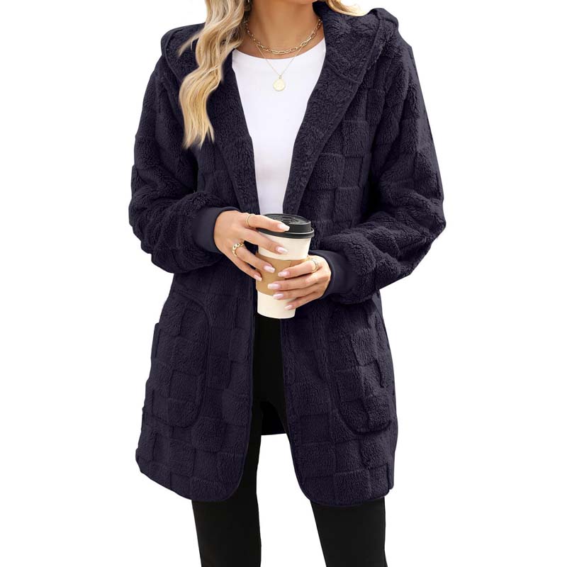Zinnabelle Plush Textured Hooded Cardigan