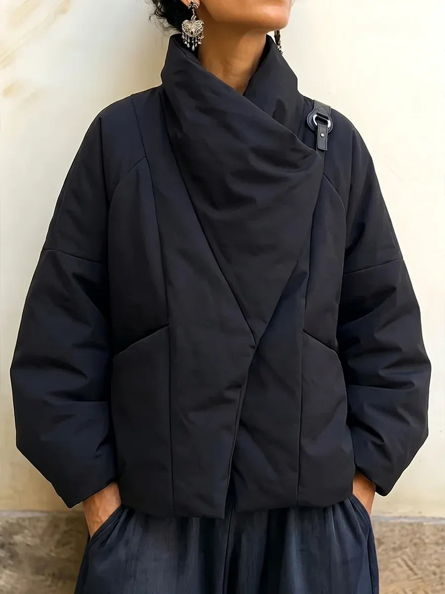 Ismena | Asymmetrical High-Collar Puffer Jacket