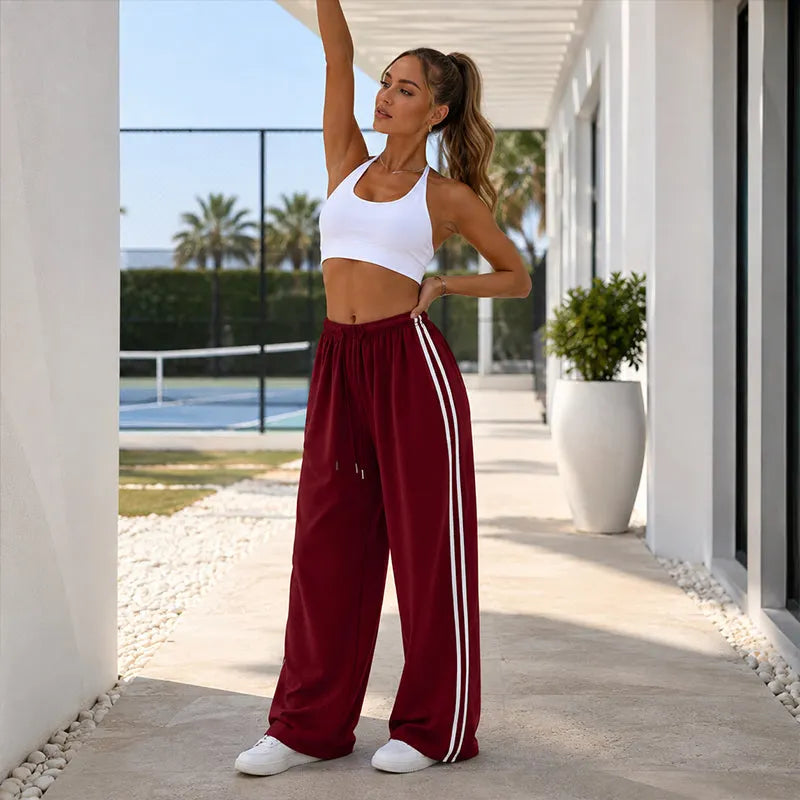 Adorielle Sporty Stripe Wide-Leg Trousers