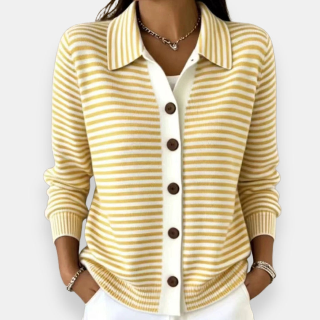 Nola™ | Striped Button-Front Cardigan