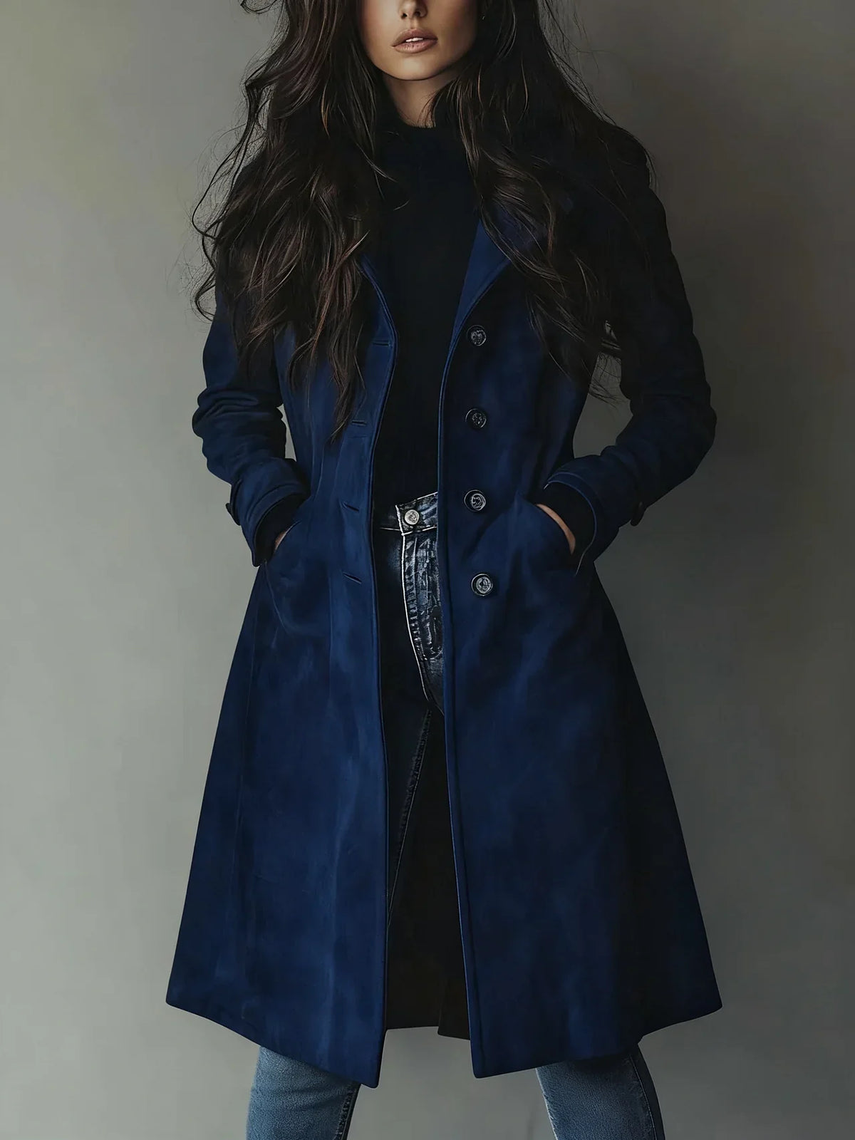 Vintage Faux Suede Trench Coat