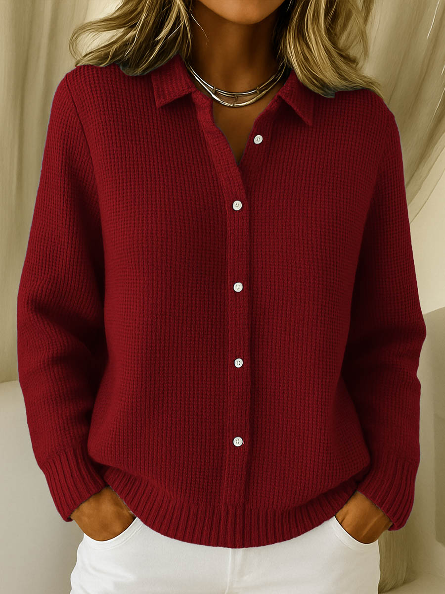 ANNA – COZY BUTTON-FRONT KNIT SWEATER