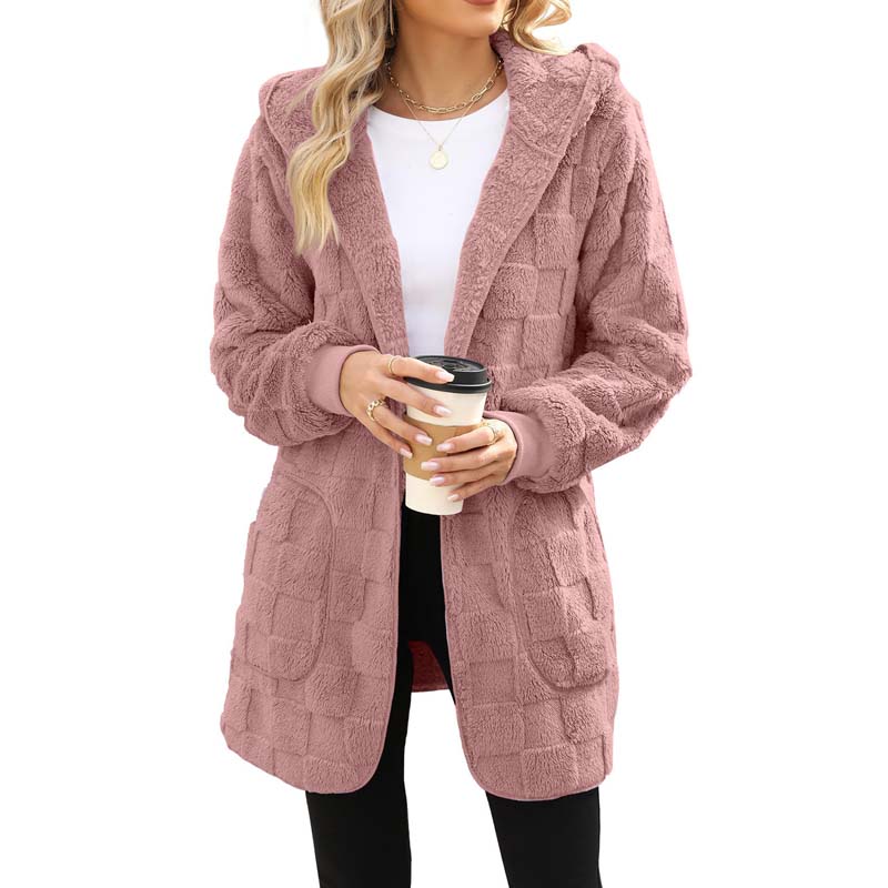 Zinnabelle Plush Textured Hooded Cardigan