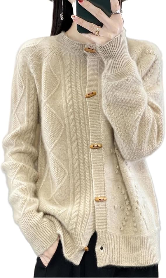 Wendy | Textured Crew Neck Cardigan