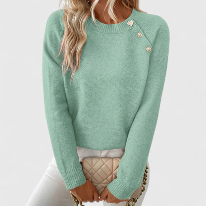 ELOISE – ELEGANT BUTTON DETAIL KNIT SWEATER