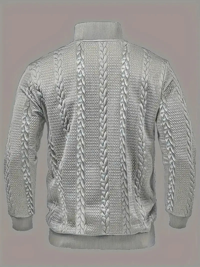 MASON – TEXTURED BUTTON-UP KNIT SWEATER