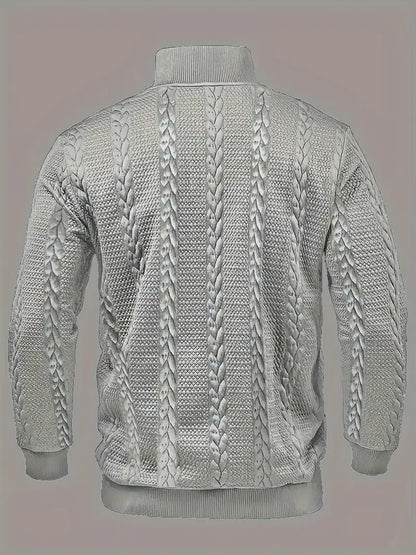 MASON – TEXTURED BUTTON-UP KNIT SWEATER