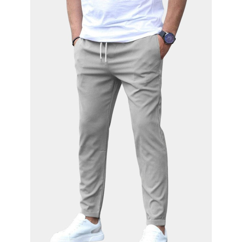Victor | Slim Fit Tapered Trousers with Elasticated Waistband