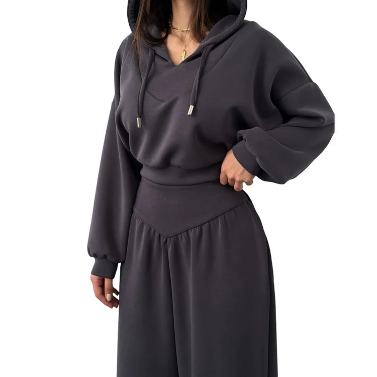 Elodie – Cropped Hoodie & Wide-Leg Trousers Set