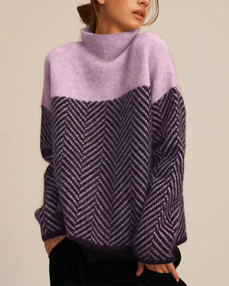 Norah | Herringbone Turtleneck Sweater