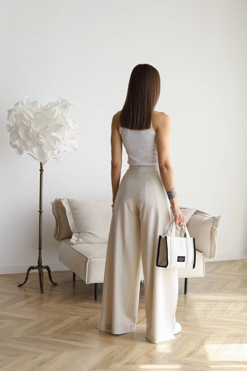 ORIANELLE – FLOWY LINEN TROUSERS FOR SPRING-SUMMER