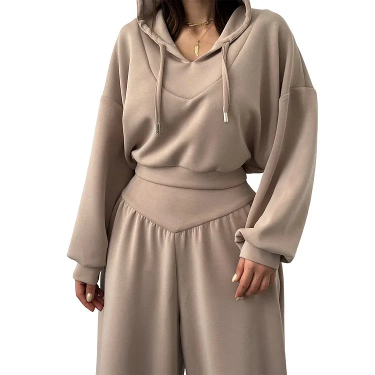 Elodie – Cropped Hoodie & Wide-Leg Trousers Set
