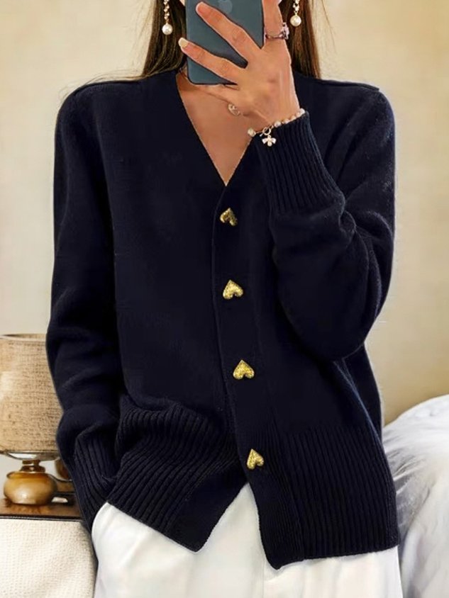 Heart Buttoned Up Cardigan