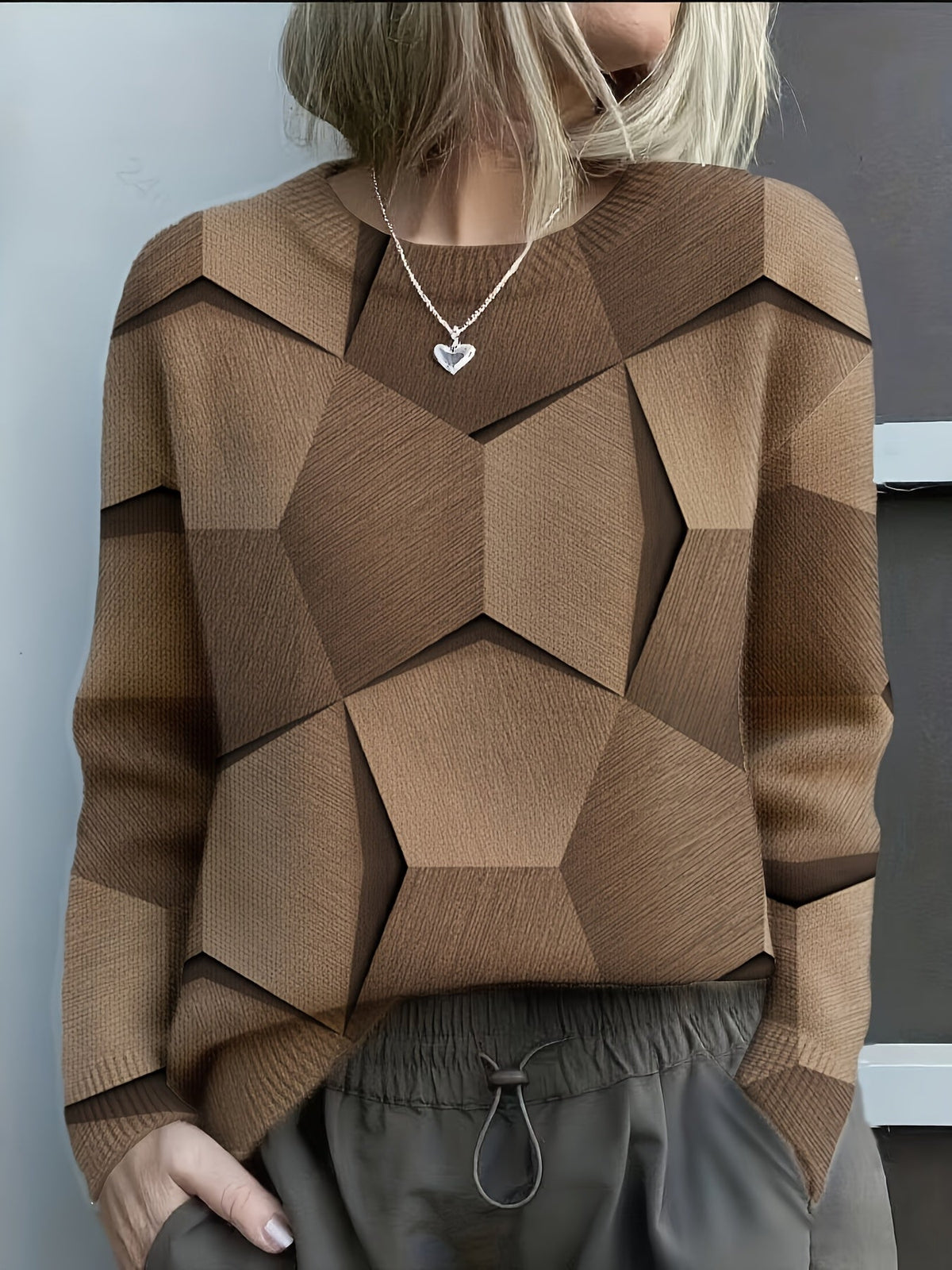Lucia – Geometric Colorblock Knit Sweater