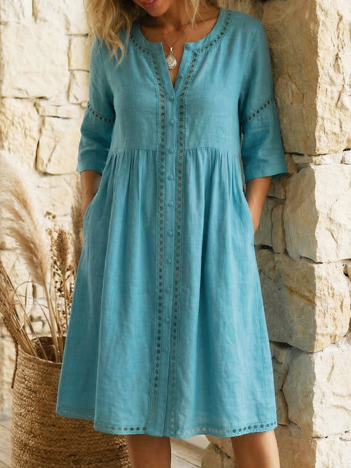 Harlow – Premium Linen Midi Dress