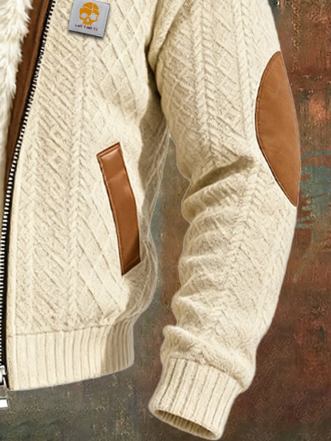 Claudio – Retro Strick Jacke Mit Struktur