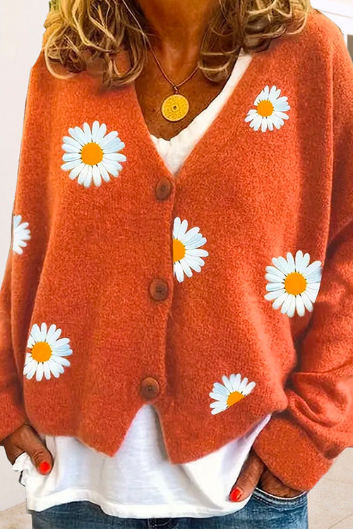 Margovil Daisy Embroidered V-Neck Cardigan