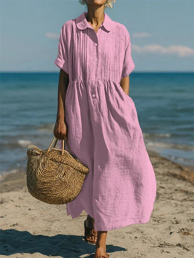 Alice | Cotton Button Shirt Dress