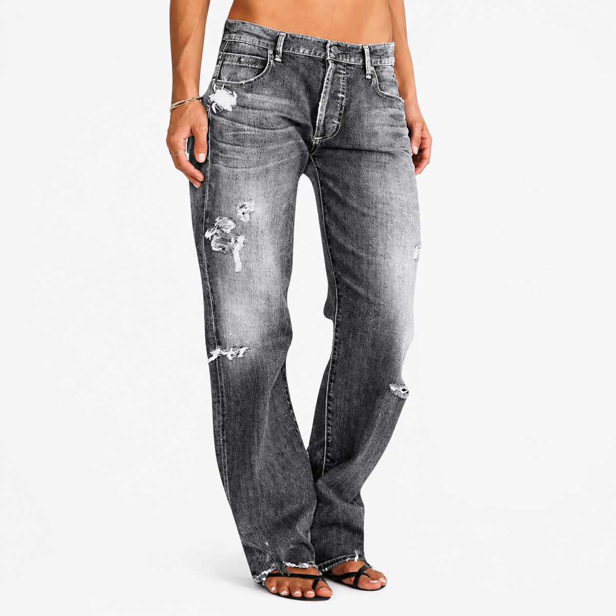 DAKOTA – VINTAGE VIBE DISTRESSED BOOTCUT JEANS
