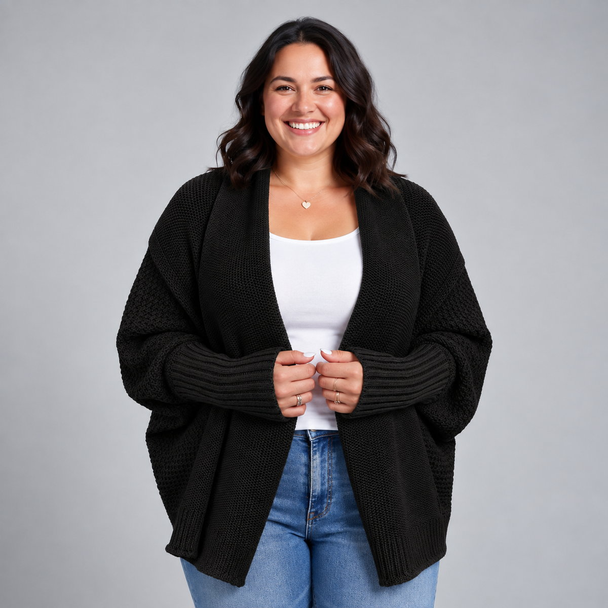 Virella | Oversized Shawl Collar Knit Cardigan