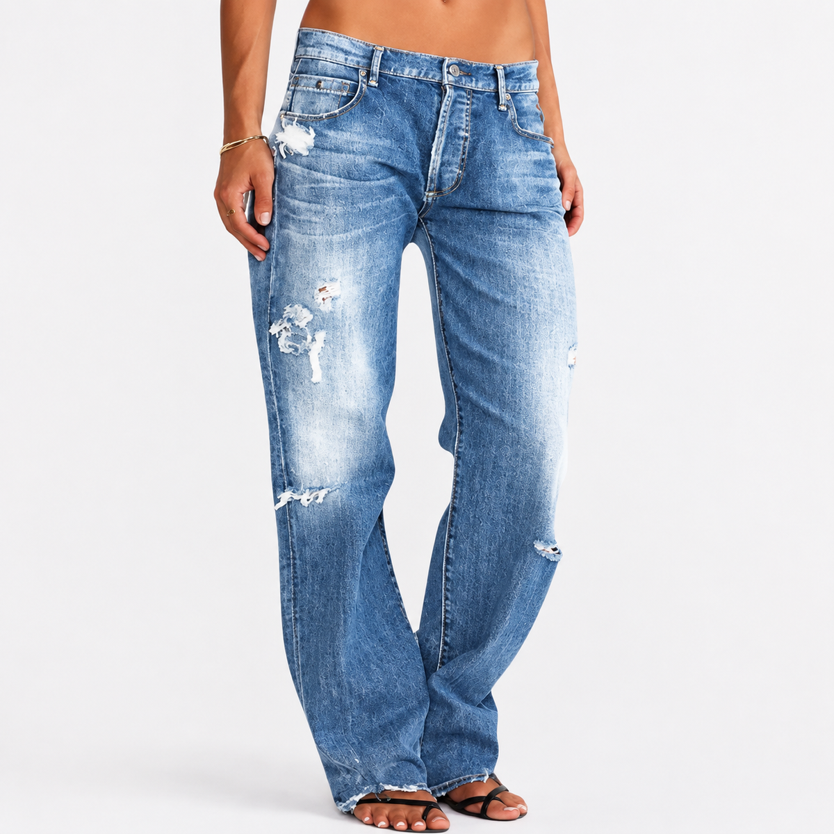 DAKOTA – VINTAGE VIBE DISTRESSED BOOTCUT JEANS