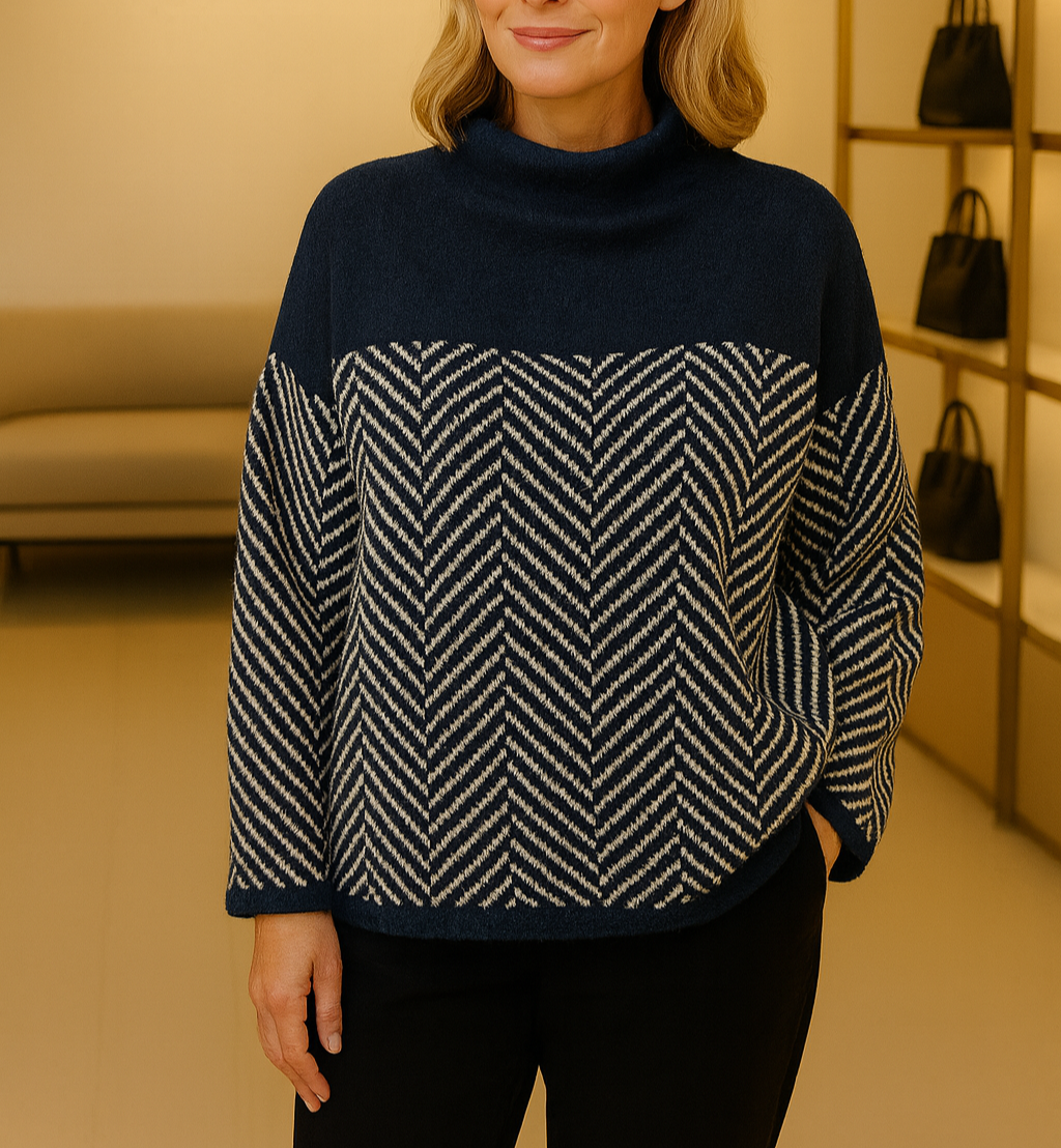 Norah | Herringbone Turtleneck Sweater