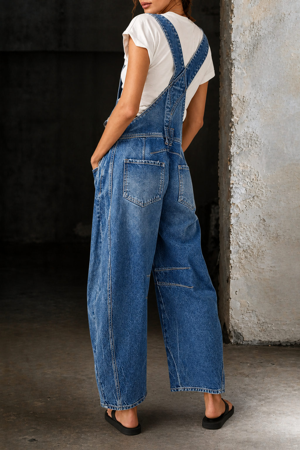 Lauren | Barrel-Leg Denim Dungarees