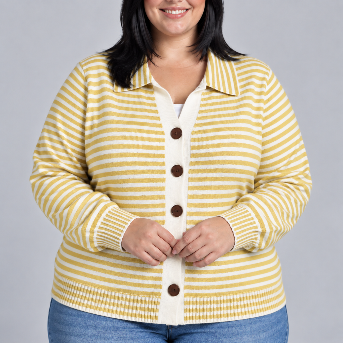 Nola Striped Button Cardigan